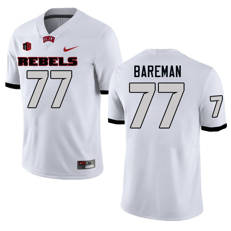 Men #77 Michael Bareman UNLV Rebels College Football Jerseys Stitched-White